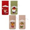 Christmas Linen Old Man Figurine Wine Bottle Cover Holiday Hotel Dining Table Cartoon Three-dimensional Drawstring Wine Bag Decoration