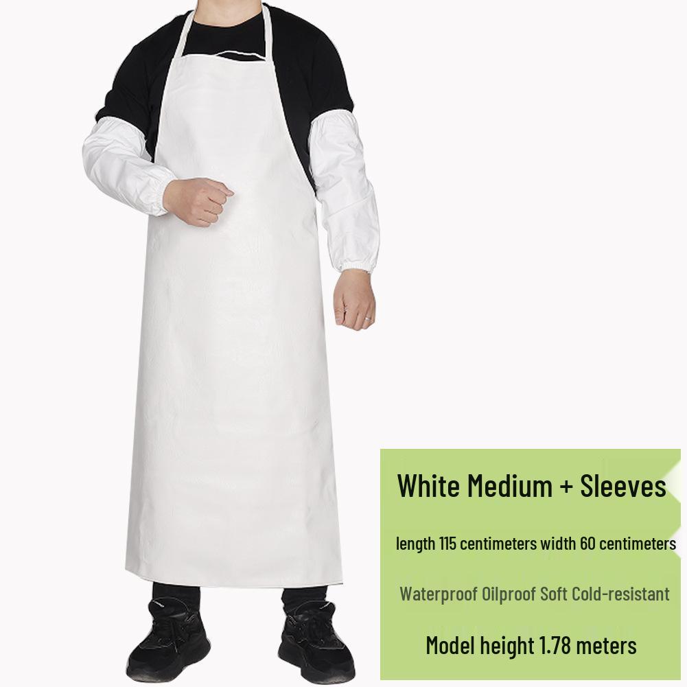 Men's Waterproof & Oil-Proof Leather Apron - Durable, Wear-Resistant, Long-Style for Cooking & Household Tasks
