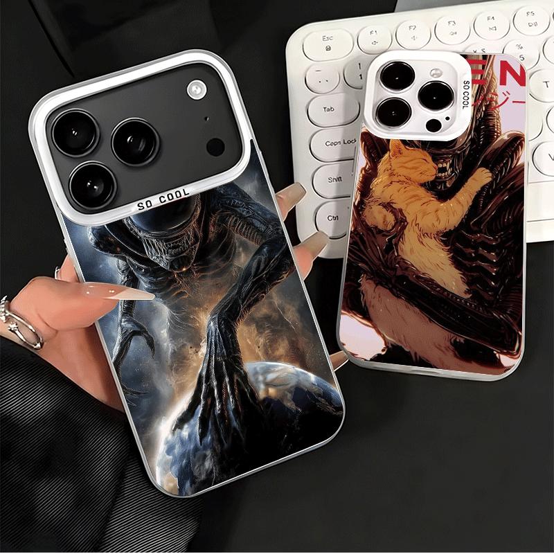 Cool A-Alien X-Xenomorph Shockproof Phone Case for iPhone 17 Air 16 16E 15 Pro Max 14 Plus 13 Mini 12 Back Cover Anti Fall Funda