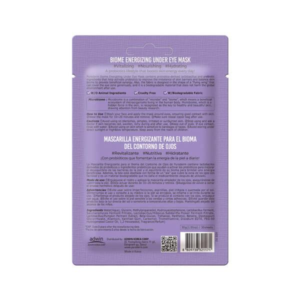 Purederm Under Eye Mask Probiotic Eye Patches Biome Energizing 30pcs