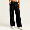 Women's Stylish Casual Loose Fit Straight Leg Pants with Pockets in Color for Everyday Wear