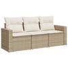 VidaXL Garden Lounge Set with Cushions 3 Pcs Beige Braided Resin 3250995