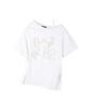 Ledeoli Vintage Slit One-Shoulder Short Sleeve T-Shirt [White]