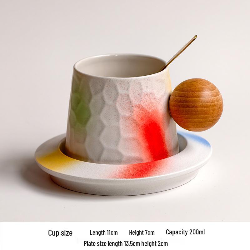 Elegant Wooden Coffee Cup and Saucer Set with Gift Box - Perfect for Home, Office, or Business Gifts