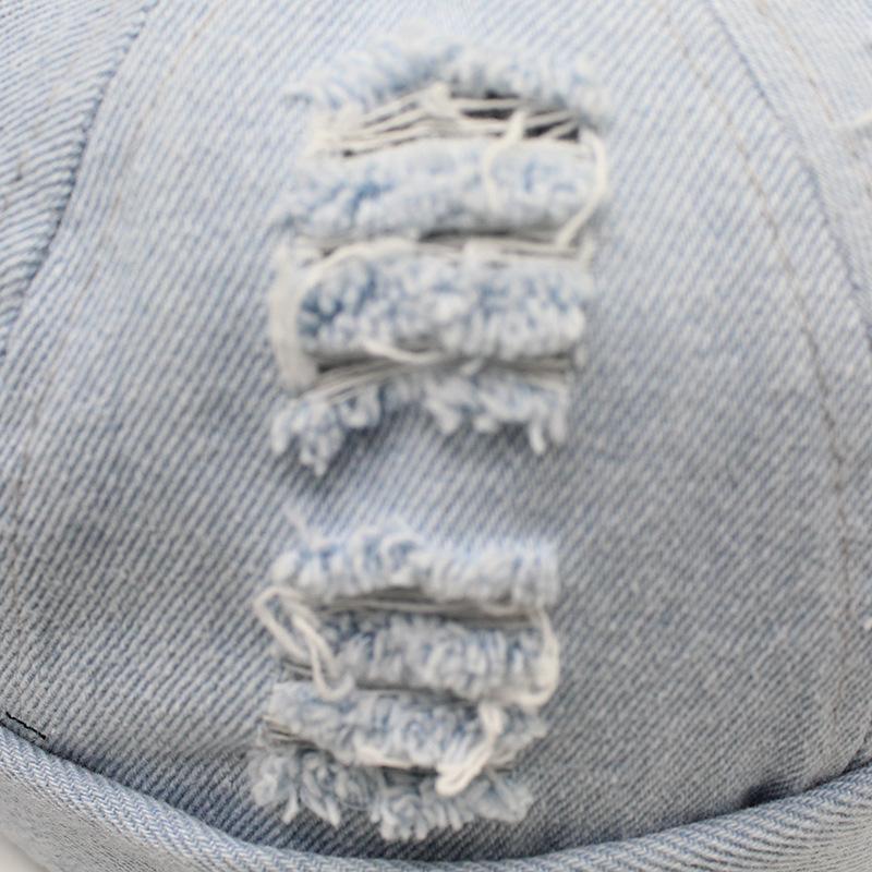 Cross border minimalist washed denim landlord hat, solid color, rugged and handsome melon skin hat, hip-hop brimless hat