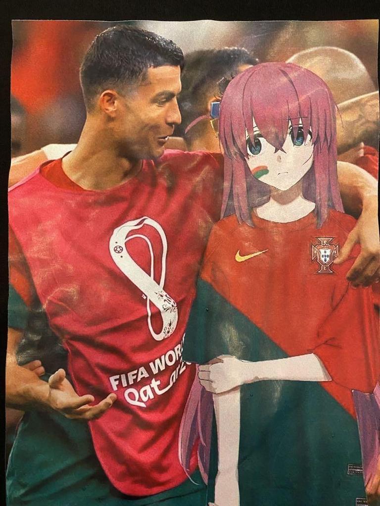 [USED] Cristiano Ronaldo Bocchi-chan Anime T-shirt Bocchi the Rock