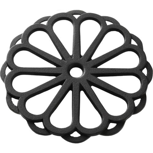 Iwachu Ironware Pot Holder, Small, Chrysanthemum Design, Black, 17.5cm, Nambu Ironware, 17027