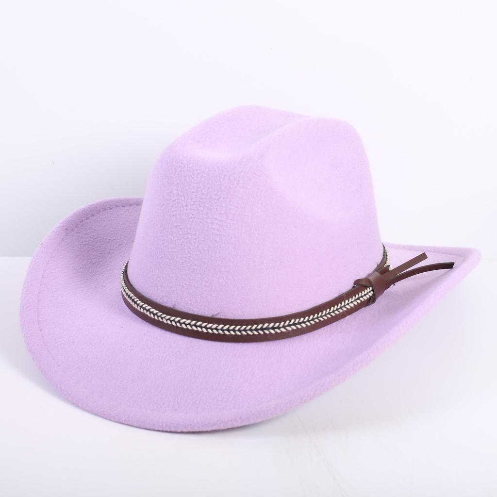 Beliebte europäische und amerikanische Mode OL-Stil einfarbiger Cowboyhut Herren und Damen High-End Zylinder Jazzhut Filzhut