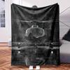 A Small Black and White Helicopter In Dark.1pc Flower Print Flannel Blanket Soft Warm Throw Blanket Nap Blanket for Couch Sofa Off