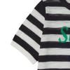 LAP Lettering Striped Short Sleeve Knit Ar2Kh680