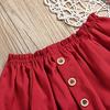 Toddler Kids Baby Girls Ruffle Off Shoulder T Shirt Tops Striped Shorts Outfits