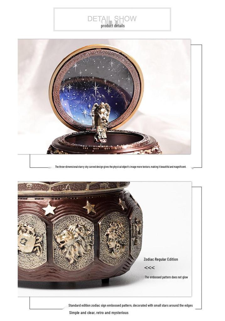 Luminous Rotating DIY Constellation Music Box: Creative Retro Gift for Girls - Perfect for Christmas or Birthdays