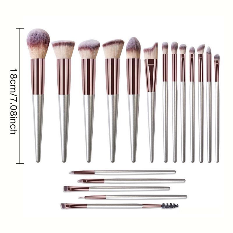 

Набор кистей для макияжа из 18 штук цвета шампанского золота: Инструменты для пудры, румян, теней и консилера