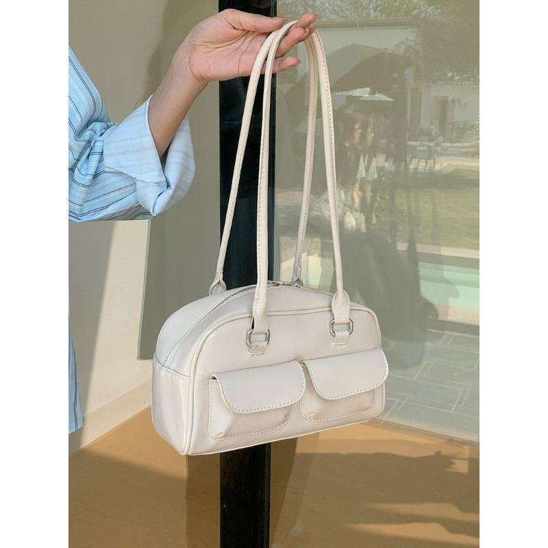 New Bag Women's Niche Retro Single Shoulder Portable Underarm Bag Oil Wax Leather Bag Double Bag Casual