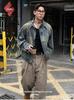 Herren American Retro Gewaschene Jeansjacke - Schwer, Lockerer Schnitt, Trendig, Lässig, Frühling Reißverschluss Arbeitskleidung