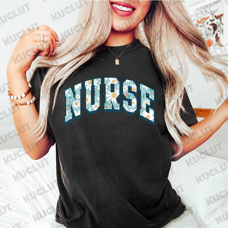 New Nurse Black T-shirts for Unisex Nurse Graduate Gift Nursing School Tee Shirts RN Tshirts Short Sleeve Summer Fashion Shirt