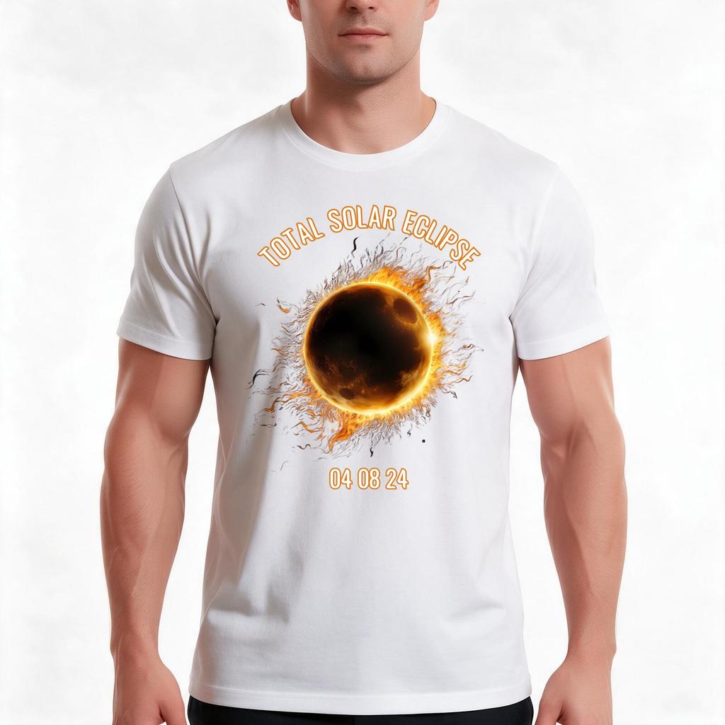 Total Solar Eclipse 04 08 24 Tshirt Summer Casual Cotton Tee Oversized Streetwear Tops Vintage Graphic Print 100 Cotton