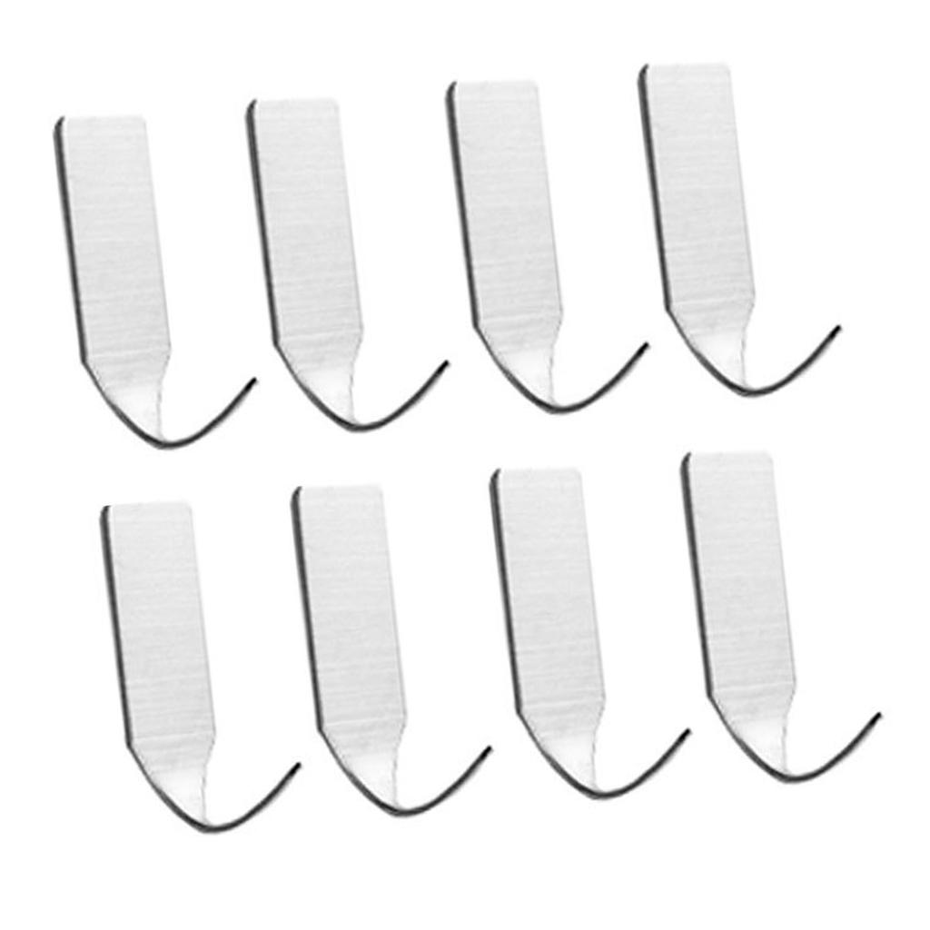 8 Stück Wandhaken 304 Edelstahl Starker Klebehaken für Badezimmer Küche Schlafzimmer Schlanker Haken 4x2,5x0,3cm