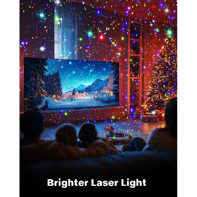 Brighter Laser Christmas Lights Projector Outdoor, RGB 3 Colors Gypsophila Moving Twinkles Stars Light Show, Holiday Projector Decorations for