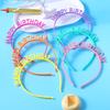 Candy Color Happy Birthday Headbands with Teeth Plastic Hair Hoops Bands Clasps Party Decoration Tiara Crowns Accessories