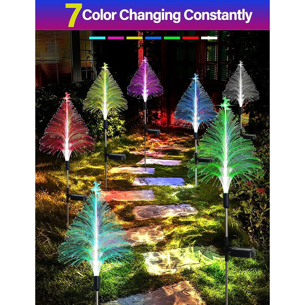 Optical Fiber Solar Light 7 Color Changing IP65 Water Proof Energy Saving Decorative Solar Ground