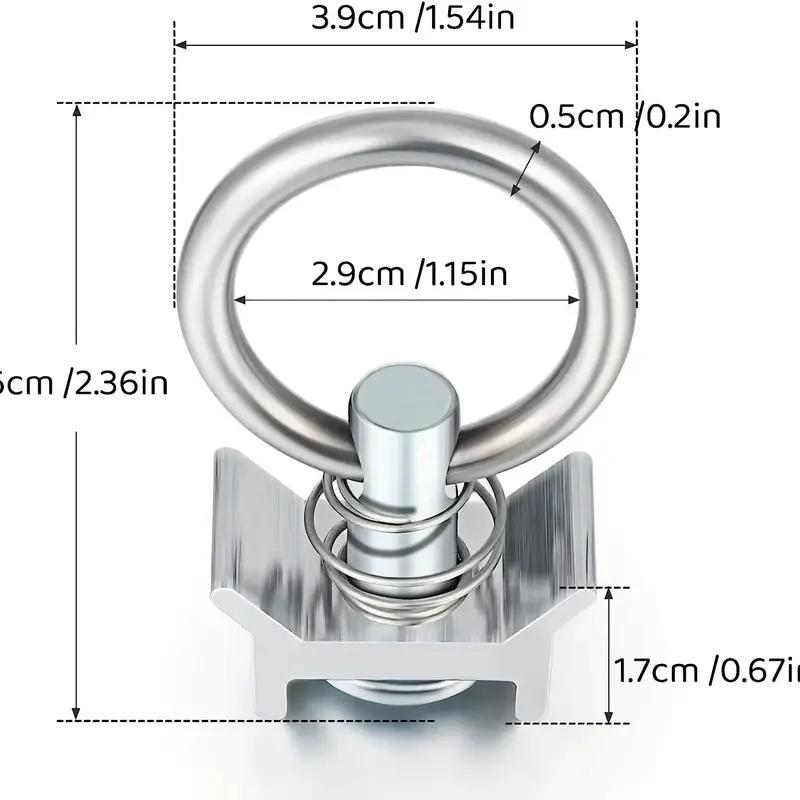 1set RV 19.7inch Aluminum L Track Rail with 2pcs Single Stud Fittings End Caps L Track Tie Down for Enclosed Trailer Trucks Vans