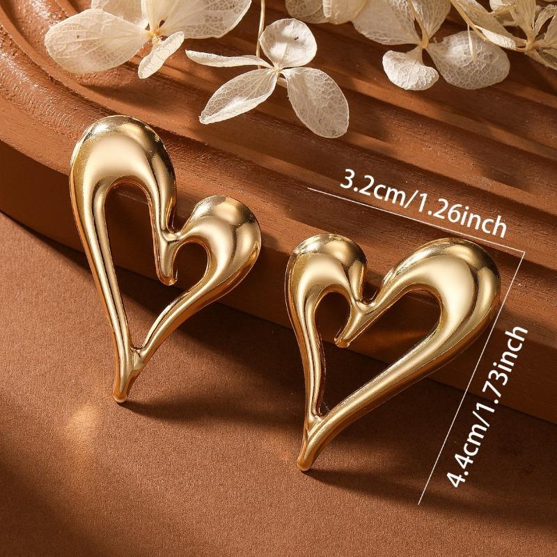 Simple Fashion Heart Shaped Stud Earrings For Women Jewelry