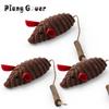 3pcs Artificial Mouse Cat Toy Teasing Stick Teasing Interactive Plush Mouse Pet Toy