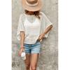 2026 New Round Neck Solid Color Women's Bat Sleeve Hollow Loose Knit Sweater