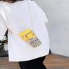 Popcorn Design Bucket Bag, Chain Crossbody Bag, Creative Cylinder Purse For Women, PU Leather Textured Bag Purse, Fancy Fashion Shoulder Bag