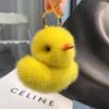 Mink Duck Keychain Keychains Pendant Bag Keyring Duck Plush Cartoon Key Chain Cute Pendant Childern's Birthday Toy Car Keychains