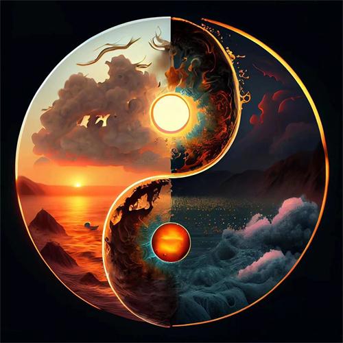 Diy Diamond Painting Tai Chi Landscape Full Square Round Embroidery Mosaic Sunset Sea Handmade Home Decor