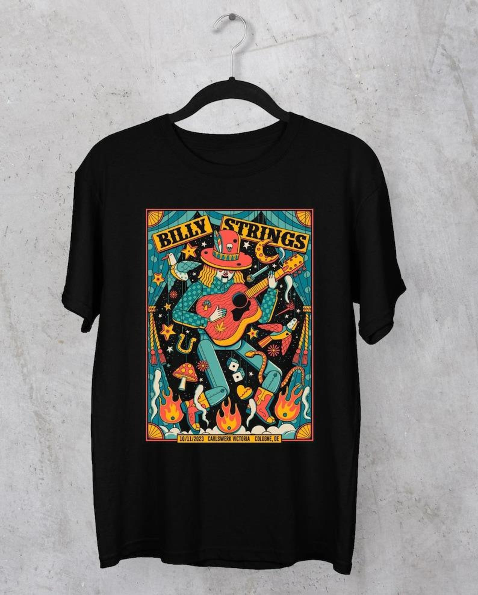 Billy Strings POSTER black Mens Black rare T-Shirt 2XL