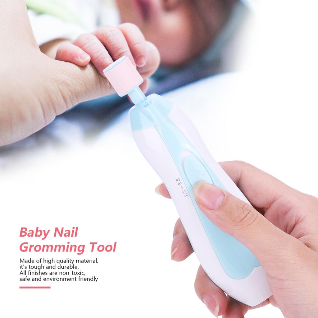 Electric Baby Nail Grooming Trimmer Tool Grinder Clipper for Children Toddlers Pink