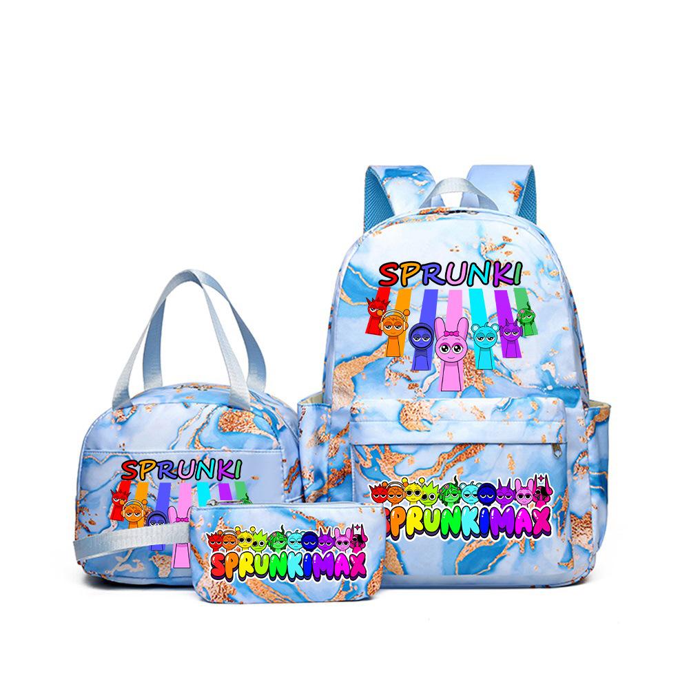 Popular Sprunki Rhythm Box Cartoon Elementary School Bag Children's Backpack Backpack Three-piece Set