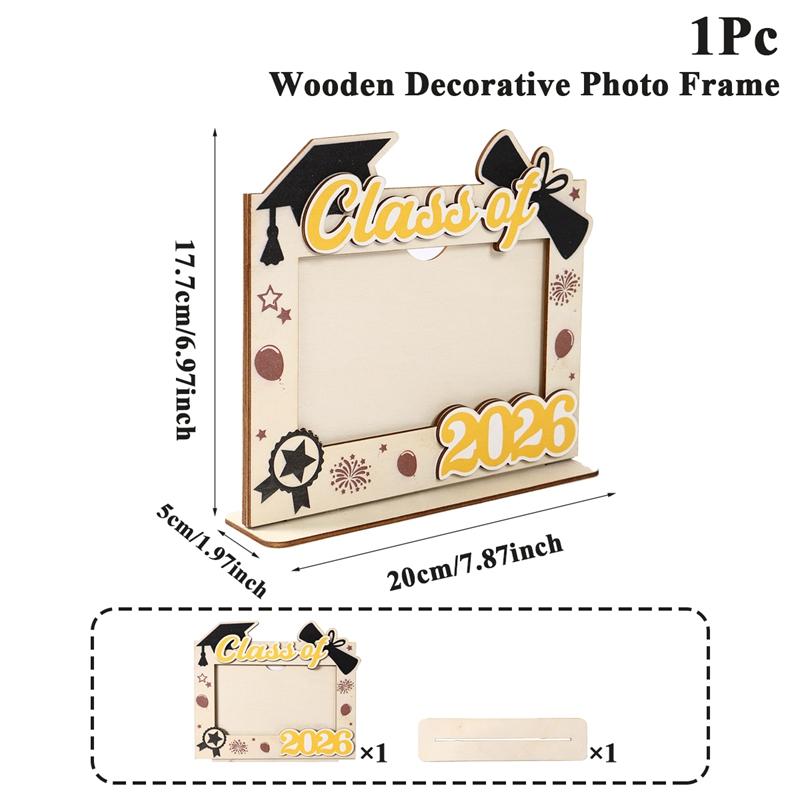 Graduation Wooden Tabletop Photo Frame Class of 2026 Grad Gift for Senior College Tabletop Decorative Photo Frame Drop Shipping