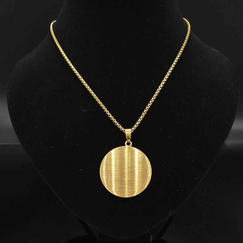 Je Tetragrammaton Hebräisches Pentagramm Edelstahl Halsketten für Männer Goldfarbe Männliche Kette Schmuck colar masculino N1163S