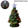 Retro Hand-Painted Tabletop Christmas Trees, Ceramic Christmas Trees That Light Up, Table Top Christmass Tree With Lights