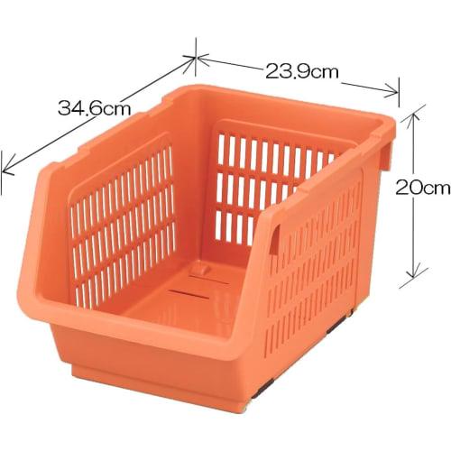 Inomata Chemical Stackable Vegetable Storage Tray, Potato Storage, Orange