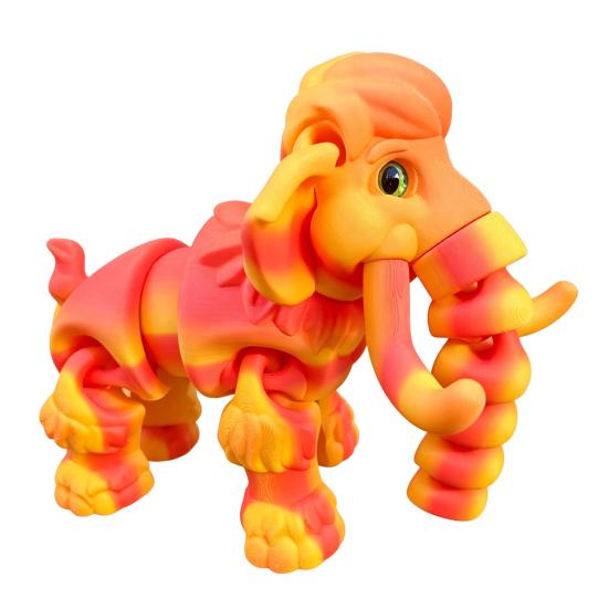 3D-gedruckte Mammutfigur, Elefanten-Ornament mit beweglichen Gelenken, Tier-Fidget-Spielzeug zur Stressbewältigung für Kinder, Dekoration für Zuhause und Büro