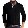 Autumn and Winter Solid Color Fashion Long Sleeve Lapel T-shirt Men's Polo Shirt Base Shirt Top