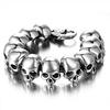 Skull Link Bracelet Necklace Mens Stainless Steel Large Biker Gothic Style High Polished