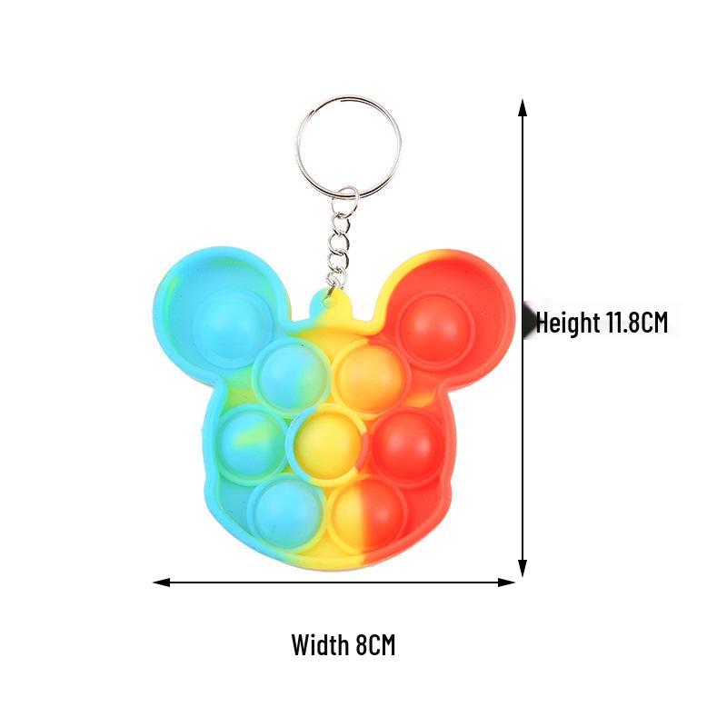 Creative Children's Rainbow Bubble Keychain - Fun Finger Decompression Toy & Backpack Pendant Gift