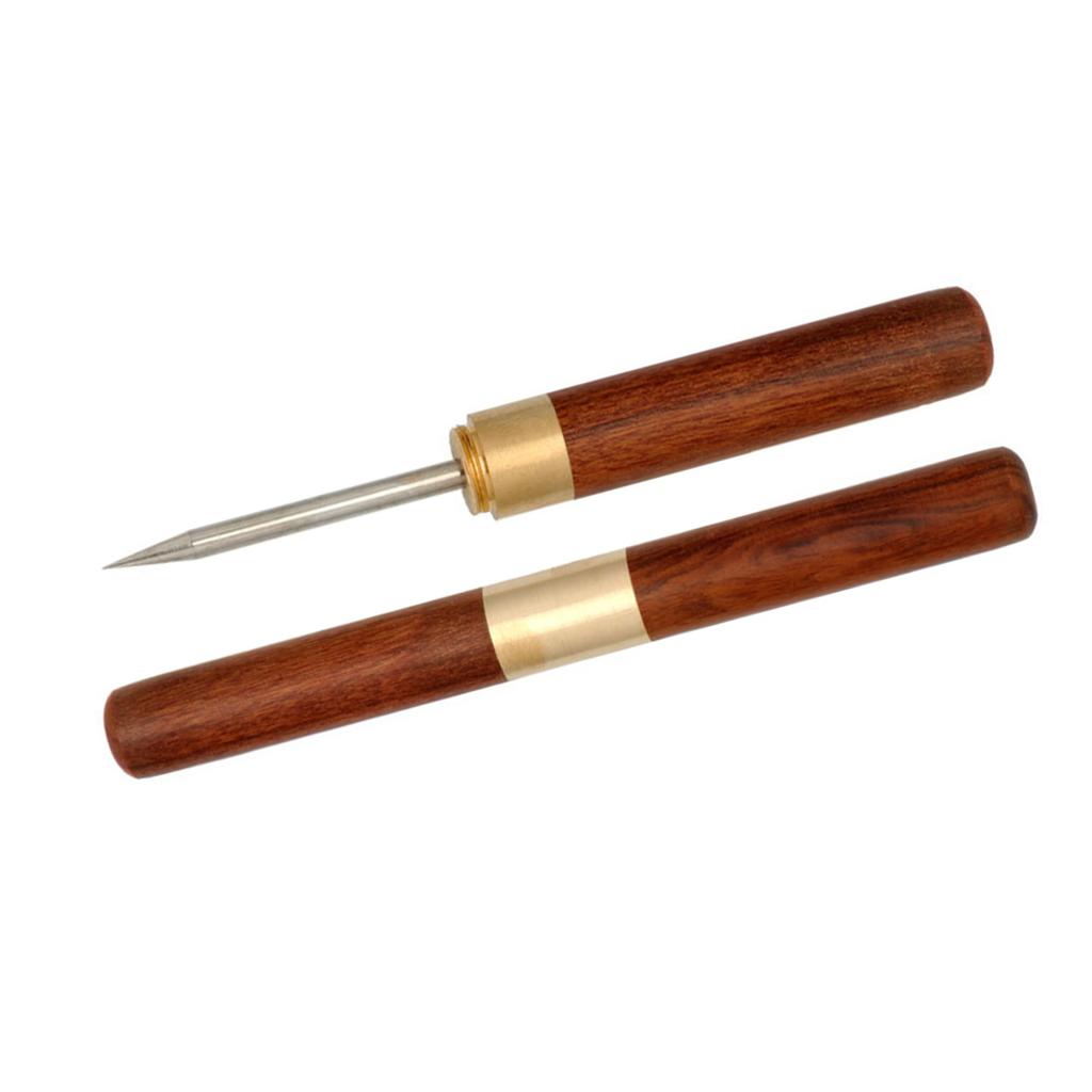 Leather Hole Punching Awl Wood Handle Leather Craft Punching Awl Tool for Leather Craft Stitching Leather Working