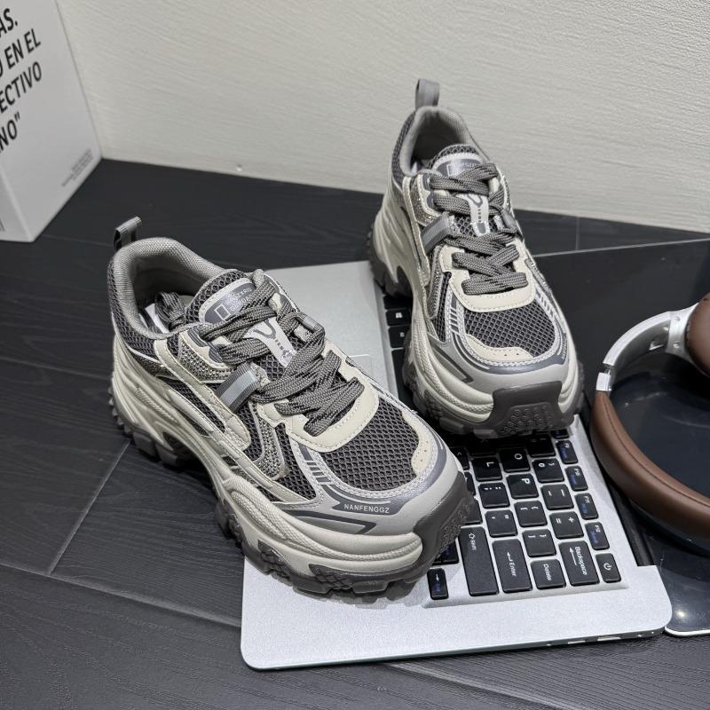 

Autumn new muffin platform dad shoes women s retro mesh sneakers heightening casual dad shoes 35 серый