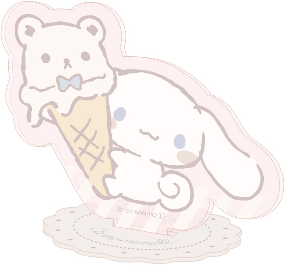 Tees Factory Cinnamoroll Acrylic Stand with Clip, Ice Cream Design (SR-5545181IC)
