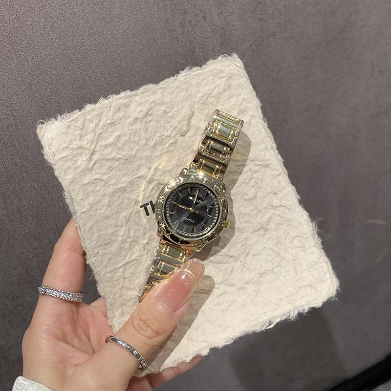 Ladies Bracelet Quartz Watch Round With Diamond Alloy Gift Watch Women'S Watch