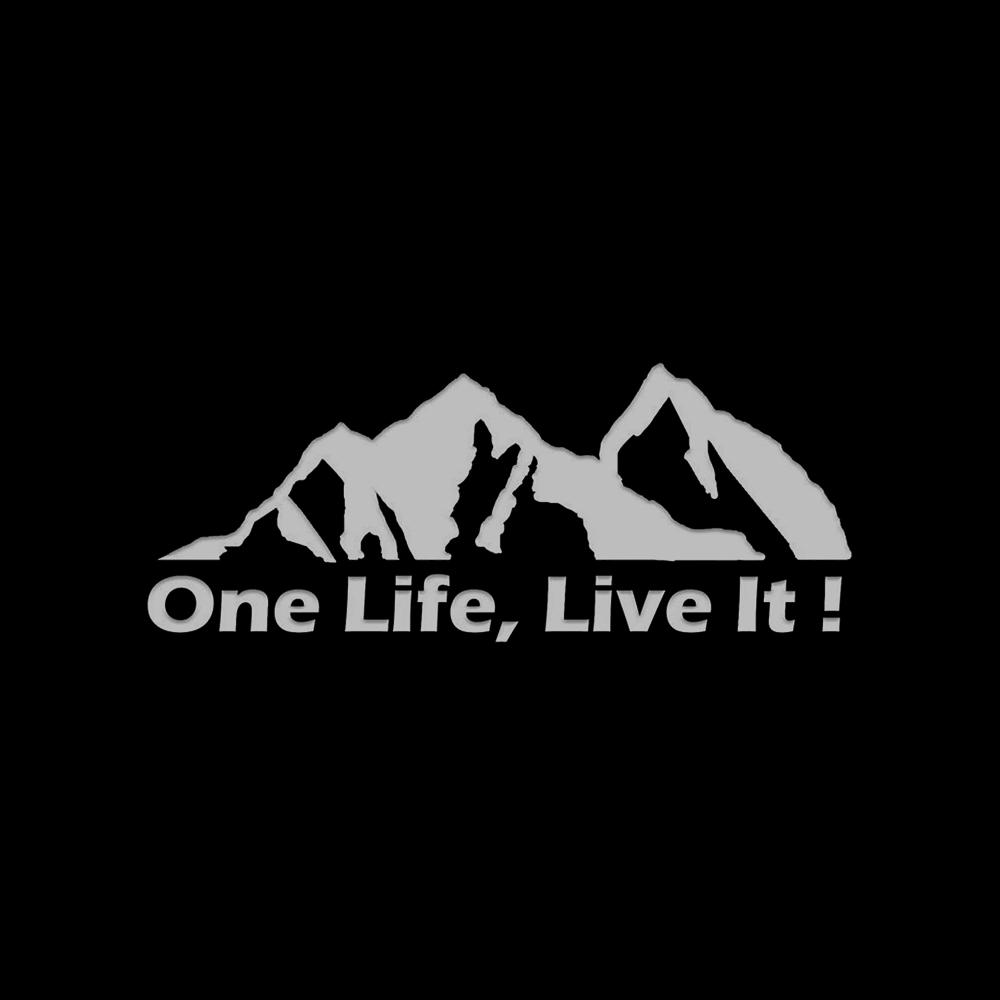 

Universal Black ONE LIFE LIVE IT Car Tuning Off Road SUV Truck Mountain Silhouette Car Sticker Decals Decoration Accessories білий