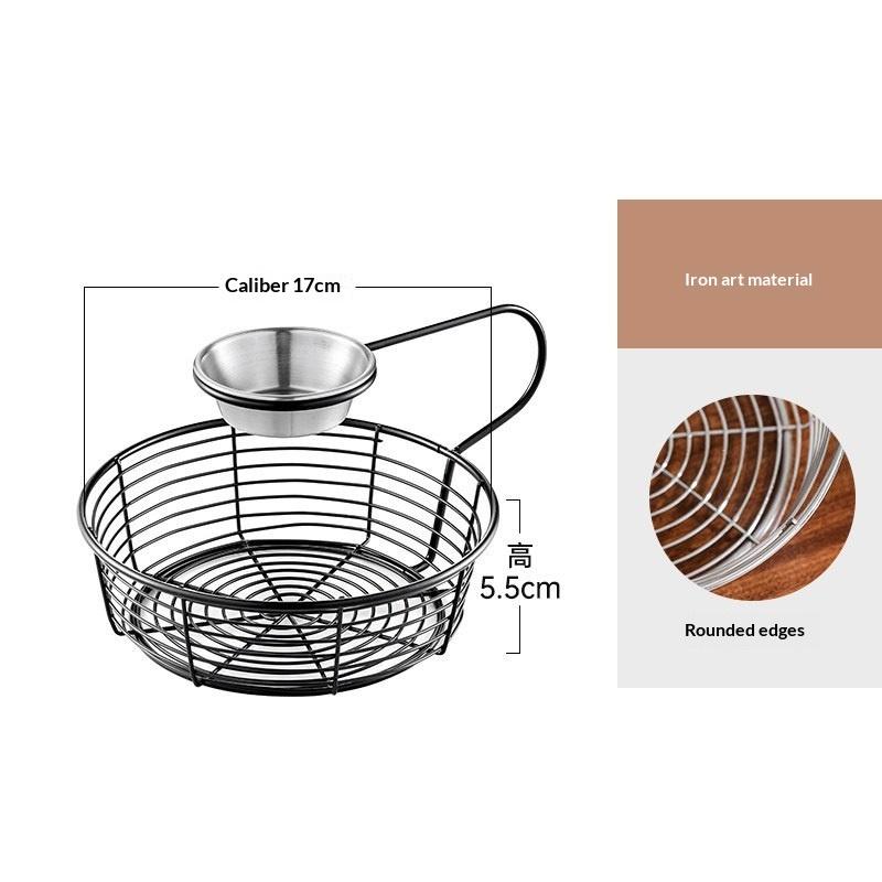 

Creative Snack Plate Basket Hanging Sauce Cup Basket Bar Dim Sum Fried Chicken Wings Bread Basket Chicken Plate чёрный