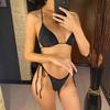 Diamond Rhinestones Halter Strappy Bikini Female Swimsuit Women Swimwear Two-pieces Bikini set Bather Bathing Suit Swim